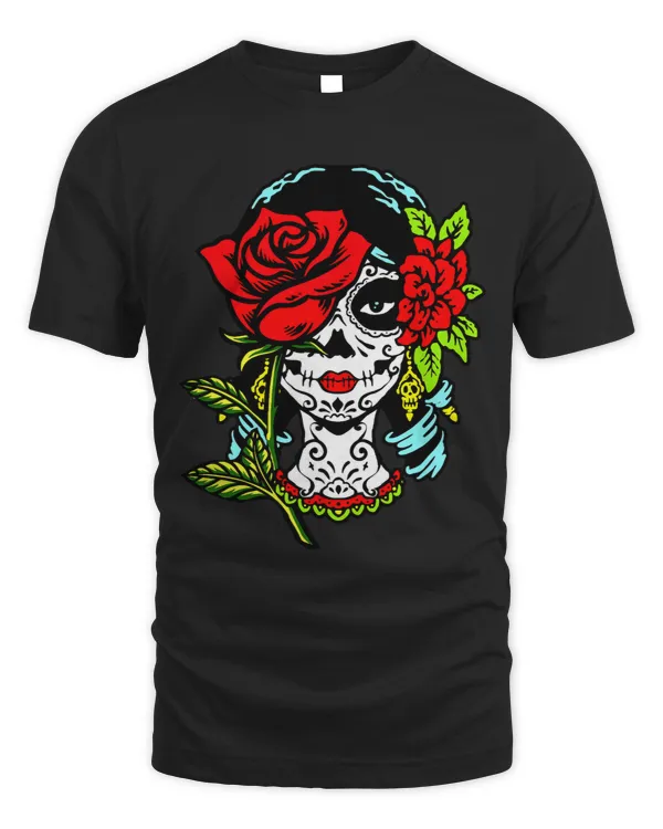 La Catrina Santa Muerte Rose Sugar Skull Calavera Halloween 2