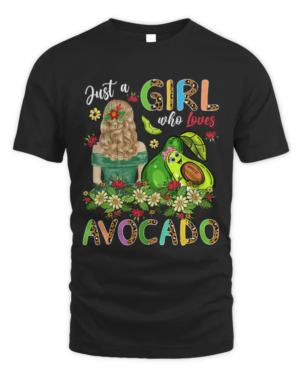 Just A Girl Loves Avocado Floral Woman With Avocados Vegan