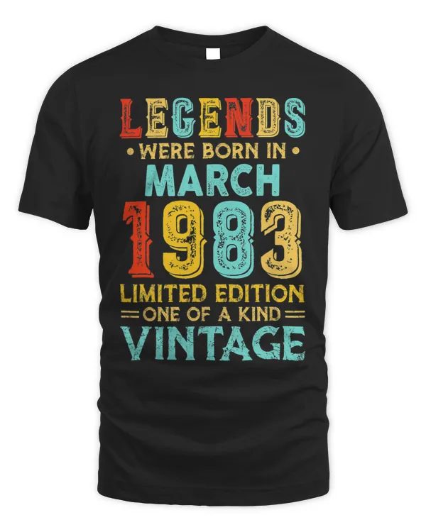 Vintage 40th Birthday Legend Limted Born In March 1983