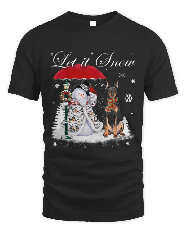 German Pinscher Santa Dog Christmas Snowman Xmas Pajama 334