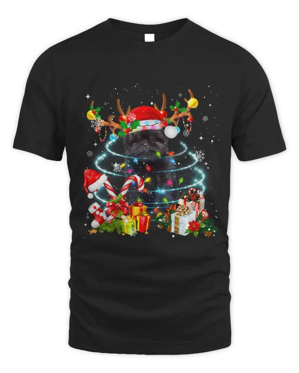 Affenpinscher Reindeer Christmas Tree Lights Pajama Dog Xmas 189