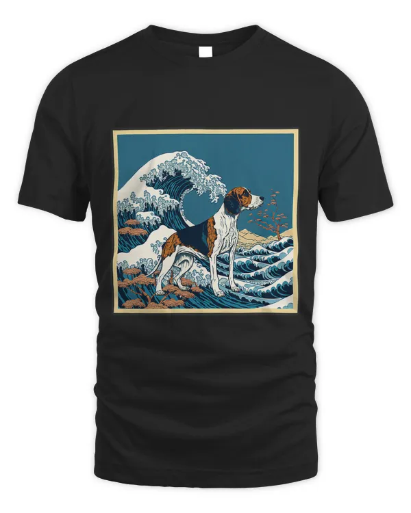 Surrealism Japanese Painting Treeing Walker Coonhound dog 1 3