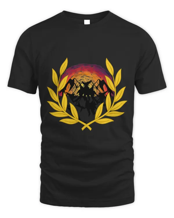 Nature mountains laurel wreath sunset romantic