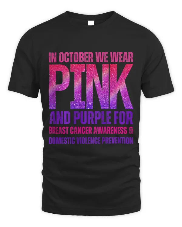 October We Wear Pink Purple Brest Cancer Domestic Violence 3