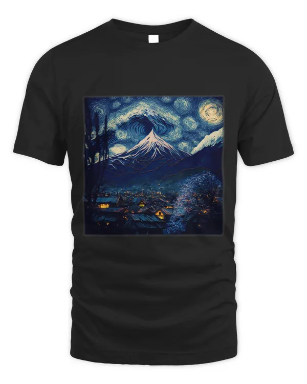 Surrealism Starry Night Mount Fuji