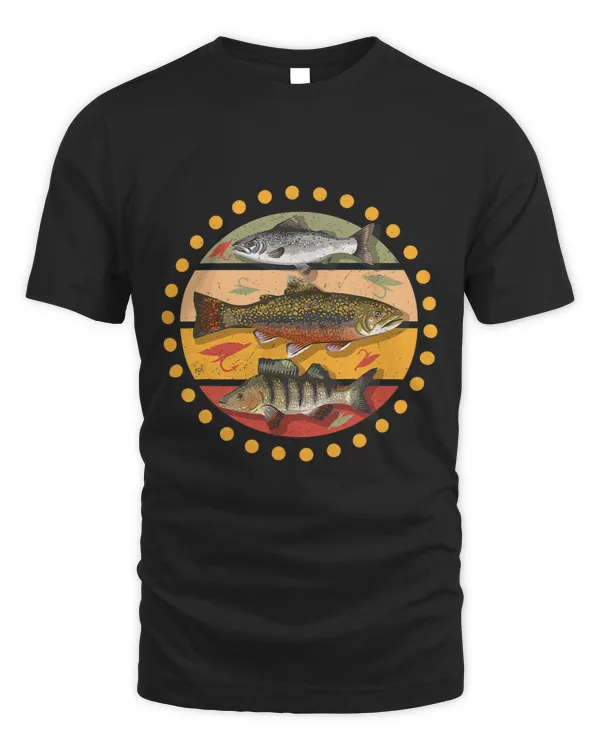 Beautiful motif with different fishes for anglers