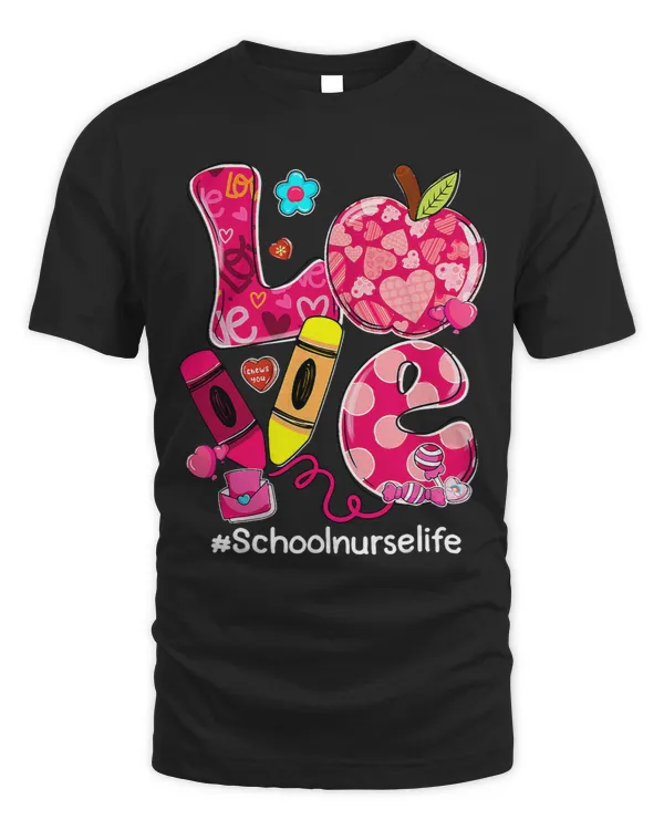 LOVE School Nurse Life 100 Day Of School Valentine's Day