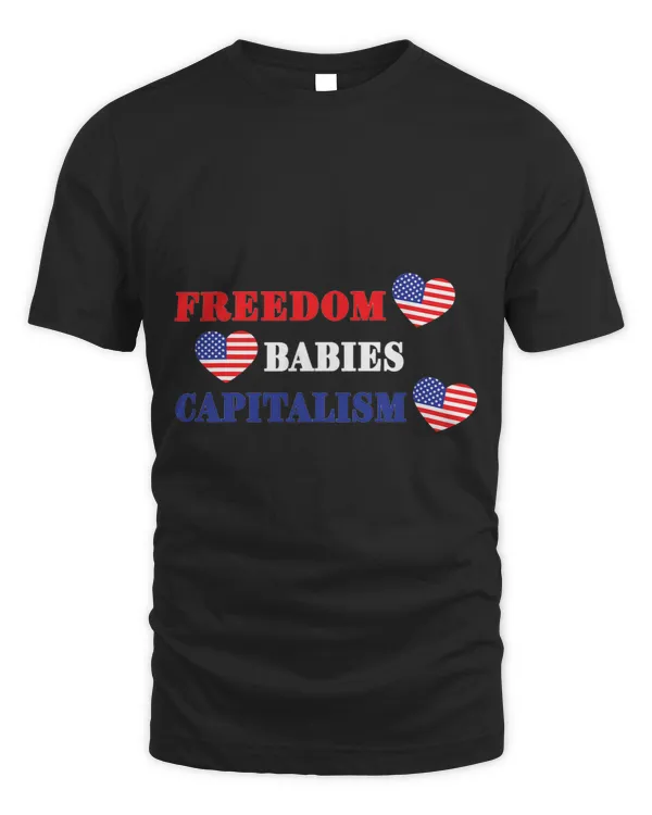 Freedom Babies Capitalism American Flag Hearts