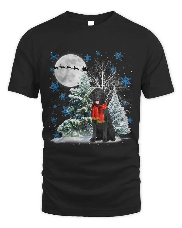 Curly Coated Retriever Under Moonlight Snow Christmas Pajama 126