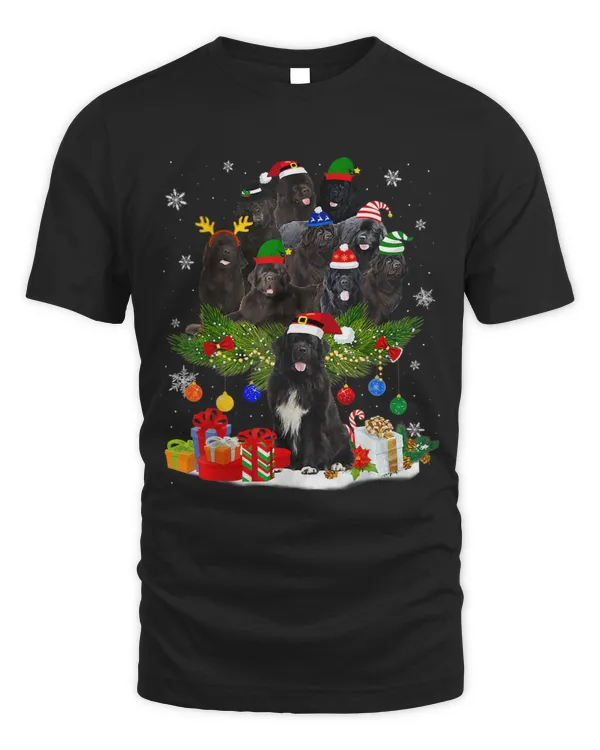 Newfoundland Christmas Tree Lights Funny Dog Xmas 171