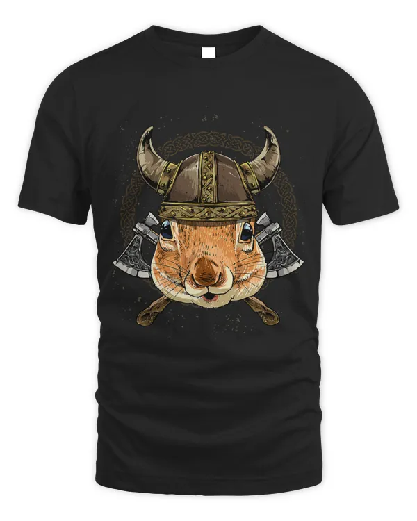 Viking Squirrel with Viking Helmet Mjolnir Axes 260