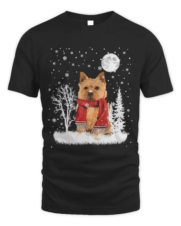 Norwich Terrier Under Moonlight Snow Christmas Pajama 277