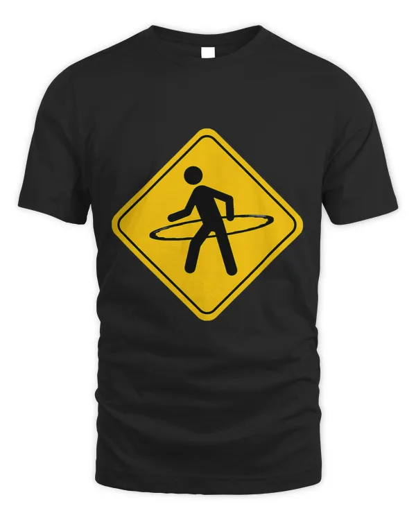 Hula Hooping Dude Crossing Road Sign Festival Graphic