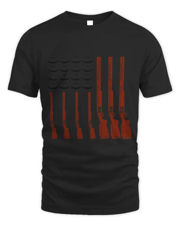 Skeet American Flag Shirt Clay Target Shooting