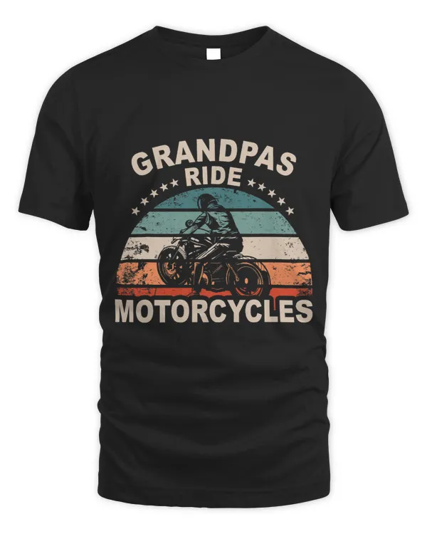 Mens Motorcyclist Grandpa Motorsport Grandfather Rides Motorcycle