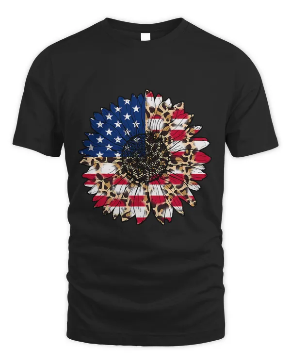 American Flag Sunflower Graphic 4th of July Plus Size