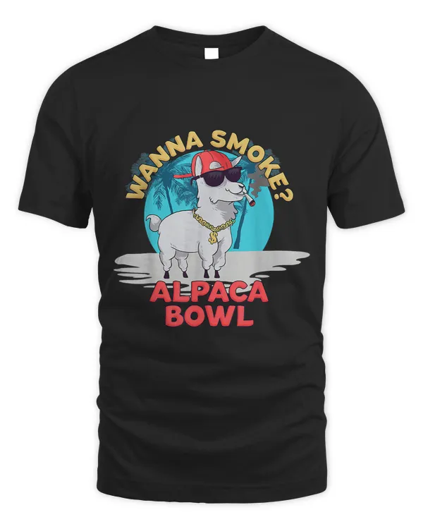 Wanna Smoke Alpaca Bowl Funny Llama Smoking