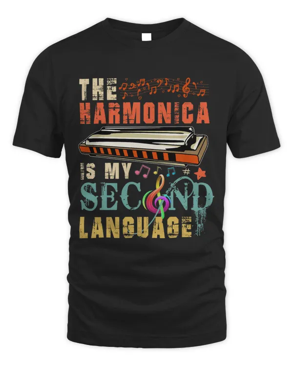 Vintage The Harmonica Is My Second Language Instrumentalist