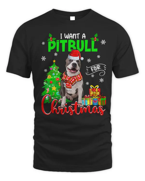 Bully Dog I Want Pitbull Dog Christmas Lights Dog Puppy Lover 189 Pitbull Dog