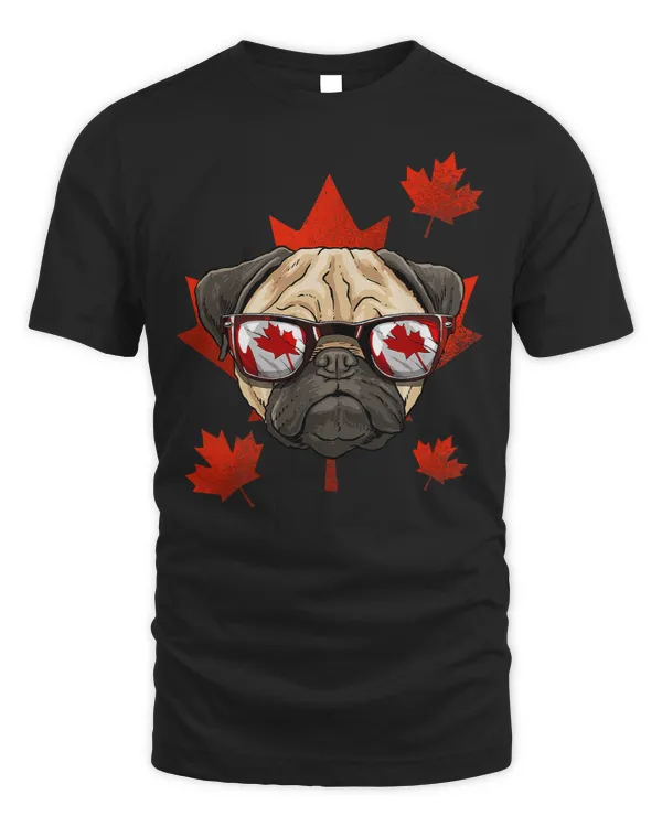 Pug Lover Canadian Maple Leaf Patriotic Canada Flag 185 Pugs Dog