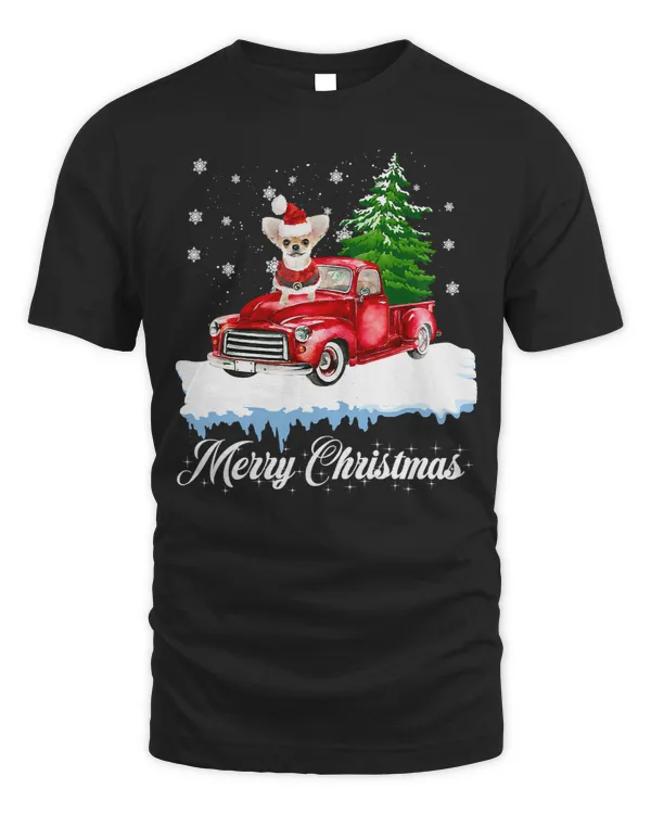 Chihuahuas On Red Truck Christmas Pajama Funny Xmas Tree 333 Chihuahua Dog