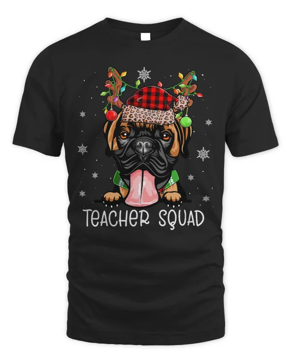 Boxer Teacher Squad Reindeer Boxer Funny Teacher Christmas 190 Boxers Dog