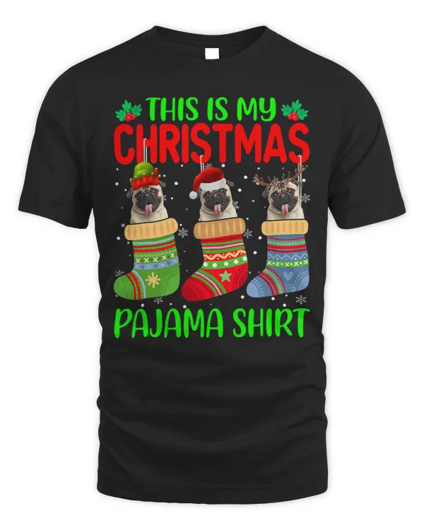 Pug Lover Xmas This Is My Christmas Pajama In Socks Lover Kids 125 Pugs Dog