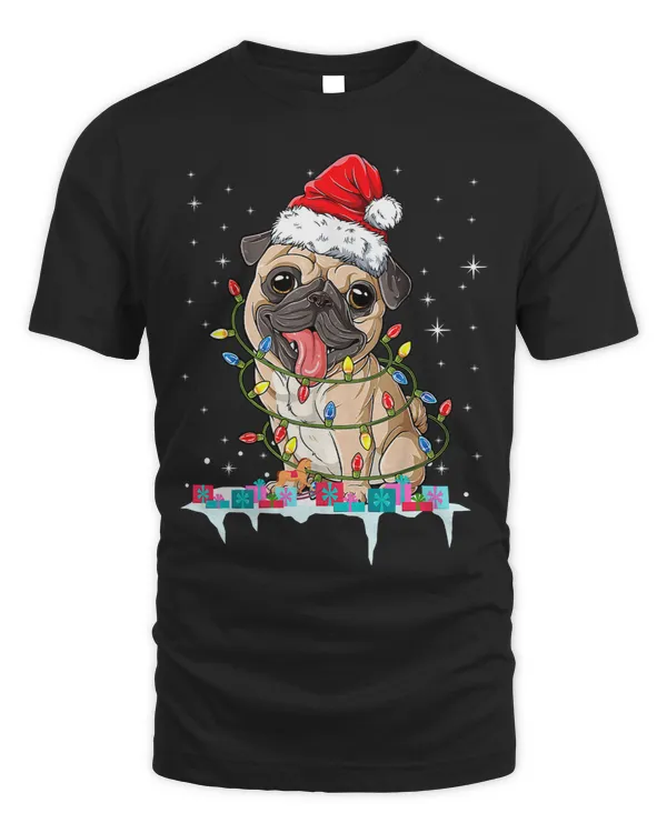 Pug Lover Christmas Tree Lights Santa Dog Xmas Boys Pugmas 246 Pugs Dog