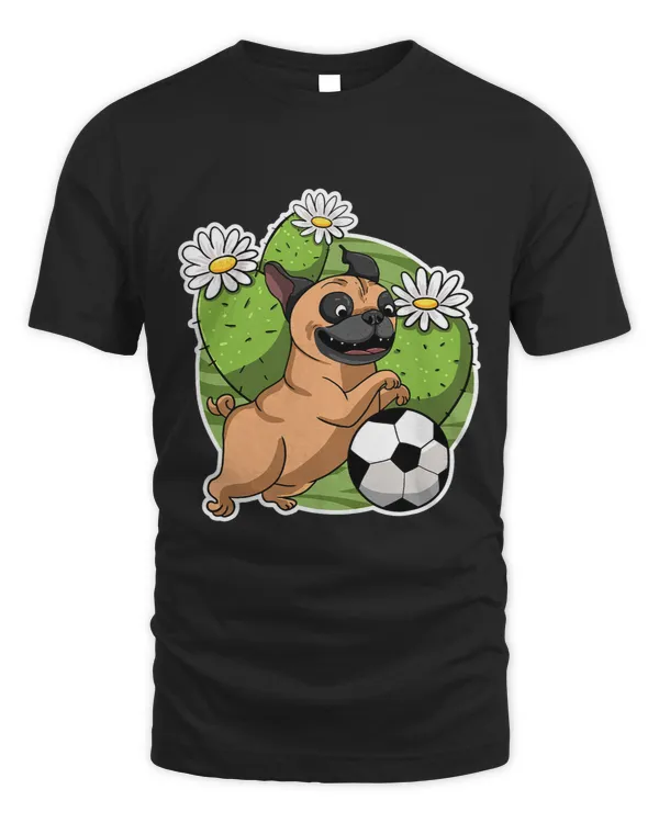Pug Lover Soccer Cactus Cute Football Desert Plant Dog Lover Gift Pugs Dog