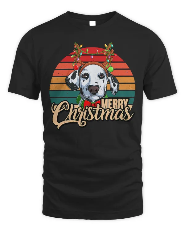 Dalmatian Merry Christmas Retro Vintage Dalmatian Reindeer Antlers 286 Dog Lover Dalmatians Dog