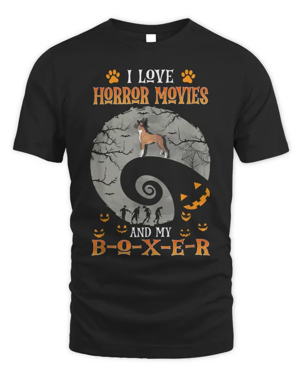 Boxer Halloween I Love Horror Movies and My Boxer Lover 104 Boxers Dog