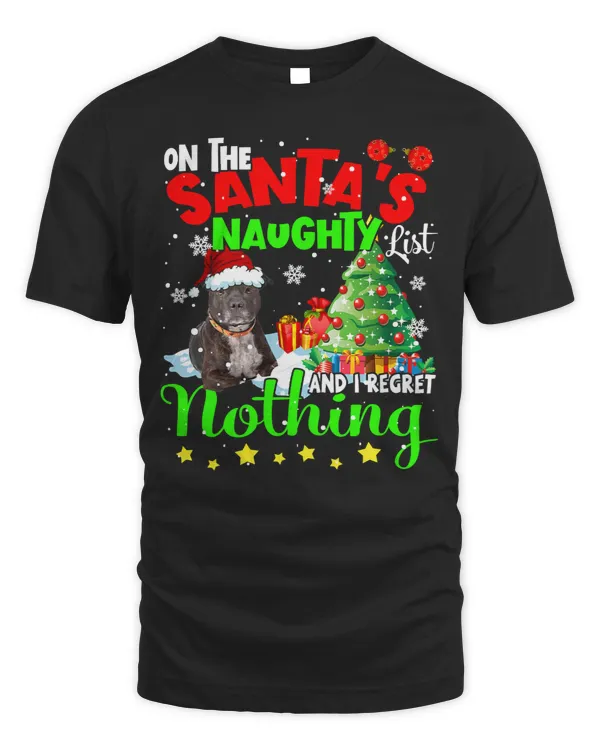 Bully Dog On Santa List And I Regret Nothing Xmas Pitbull Dog 261 Pitbull Dog