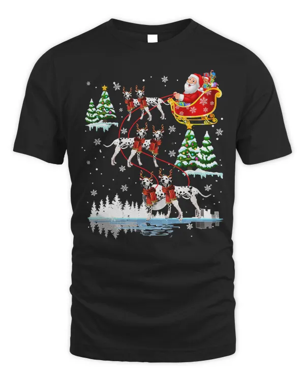 Dalmatian Santa Riding Dalmatian Reindeer Christmas Pajama Matching 85 Dog Lover Dalmatians Dog