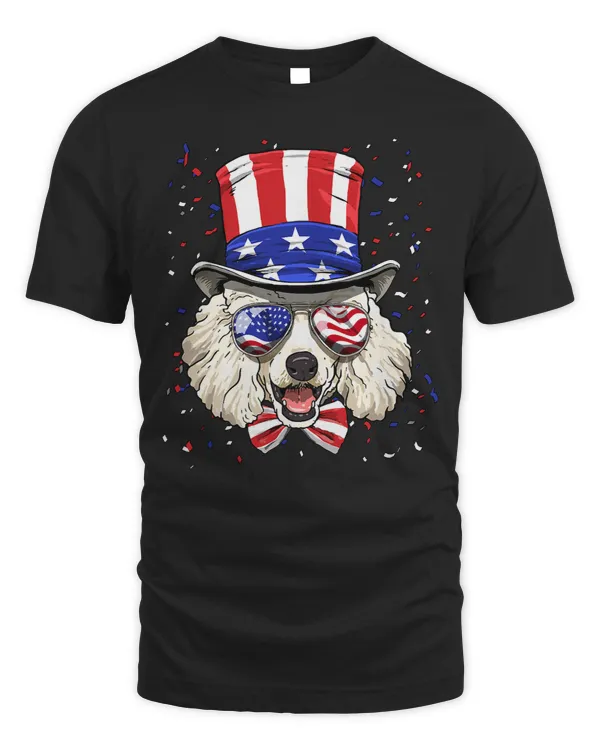 Poodles 4th of July American Dog USA Flag 189 Poodle dog