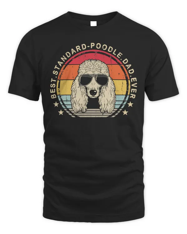 Poodles Mens Best Standard Poodle Dad Ever Cool Fathersday Retro Style 123 Poodle dog