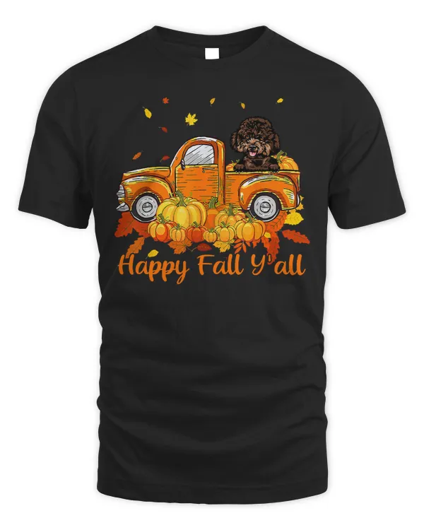 Poodles Happy Fall Yall Poodle Dog Truck Pumpkin Autumn 134 Poodle dog