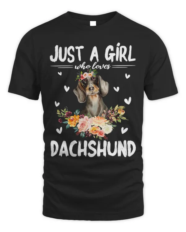 Wiener Just A Girl Who Loves Silhouette Flower 85 Dachshund Doxie
