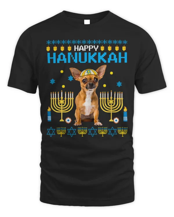 Chihuahuas Chanukah Jewish Ugly Hanukkah Sweater Pajama 193 Chihuahua Dog