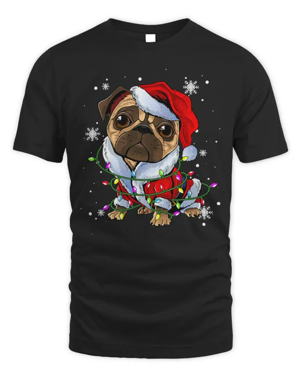 Pug Lover Dog Christmas Light Christmas Dog Santa hat Lover 177 Pugs Dog