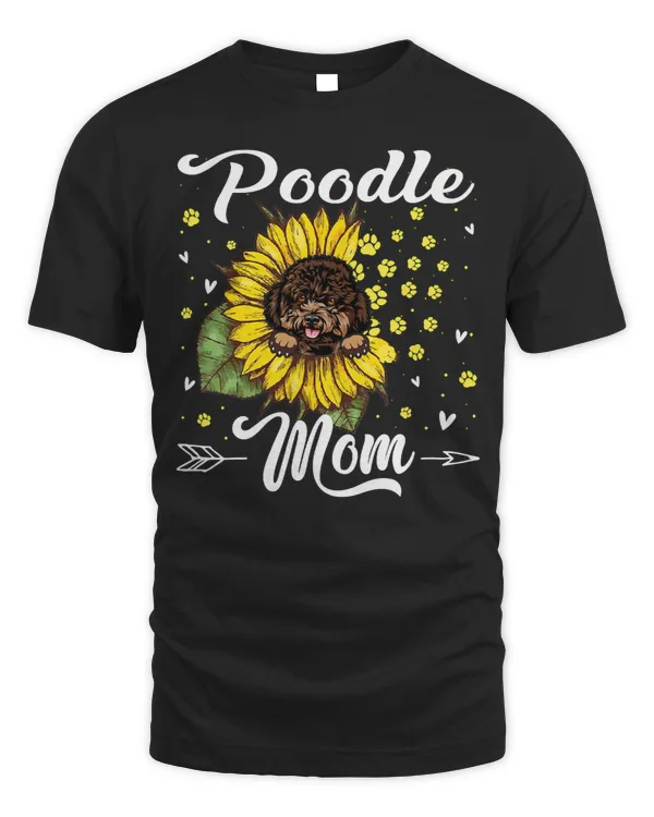 Poodles Womens Sunflower Poodle Mom Dog Lover 415 Poodle dog