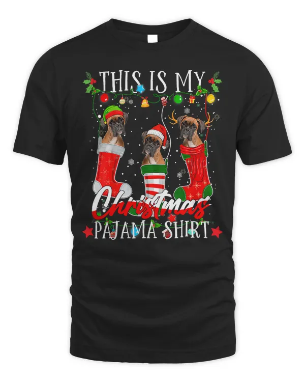 Boxer This Is My Christmas Pajama Lights Boxer Puppy Lover 85 Boxers Dog