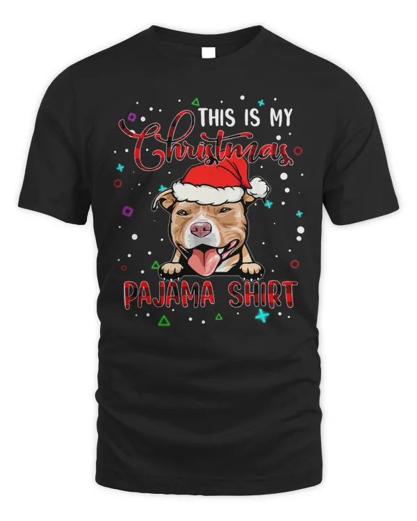 Bully This Is My Christmas Pajama Pitbull Xmas Buffalo Plaid Red 251 Pitbull Dog