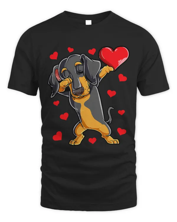 Wiener Dabbing Dachshund Heart Valentines Day Gifts Men Women Dog 126 Dachshund Doxie