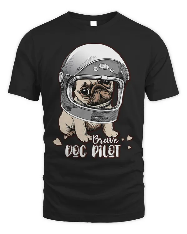 Pug Lover Brave Dog Pilot Cute Pug Puppy Pet Paw Puppy Lover 306 Pugs Dog