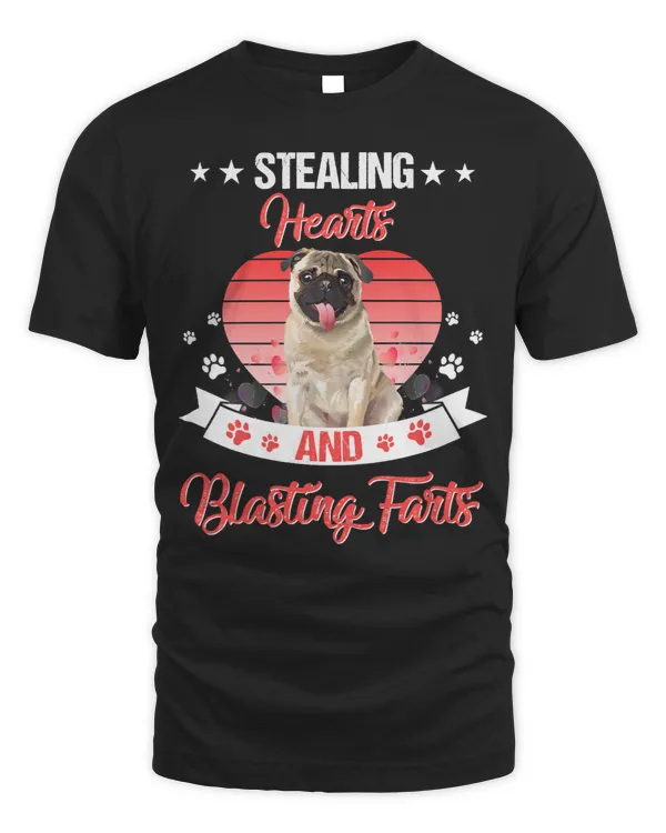 Pug Lover Stealing Hearts And Blasting Farts Dog Pug Valentines Day 712 paw Pugs Dog