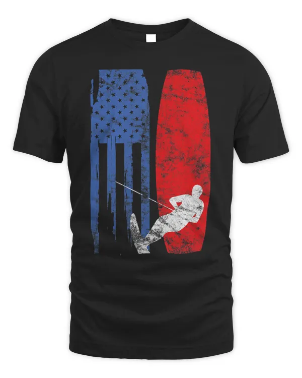 American Flag Water Sports Ski Wakeboard Wake Gift