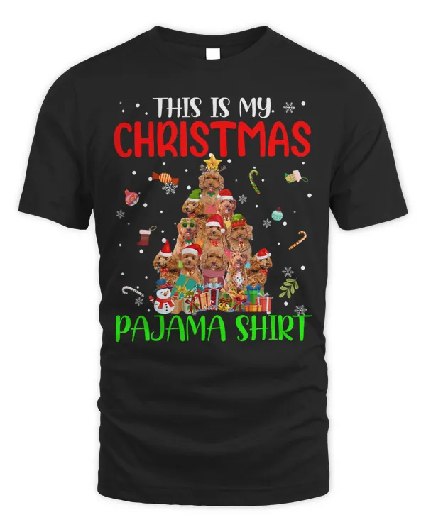 Poodles This Is My Christmas Pajama Xmas Tree Lights Poodle Dog 105 Poodle dog