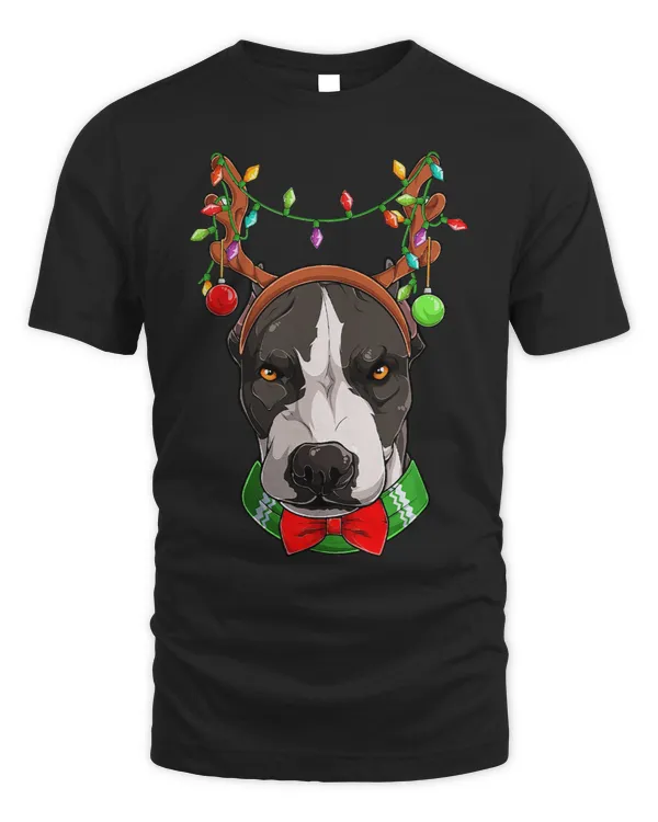Bully Santa Hat Red Scarf Cute Dog Lover Christmas 261 Pitbull Dog