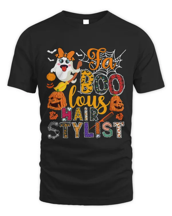 Fa BooLous Hair Stylist Halloween Boo Ghosts Scary Pumpkins