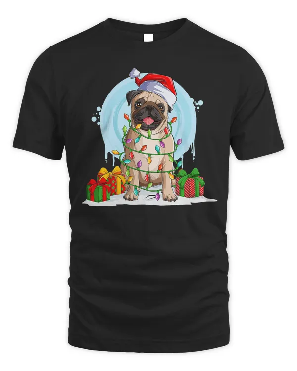 Pug Lover Christmas Tree Lights Santa Dog Xmas Boys Pugmas 111 Pugs Dog